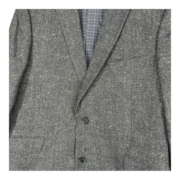 Made Cam Newton Men’s 44R Gray Wool Blend‎ Blazer Jacket Textured Preppy Office - Picture 10 of 13